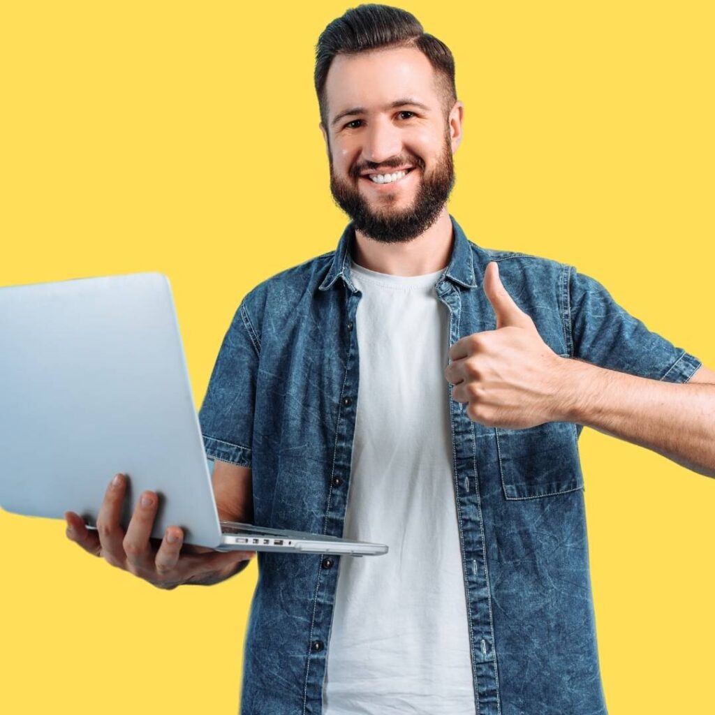 "agree man with laptob quot digital marketing page"